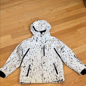 Kids White and Black Patterned Jacket